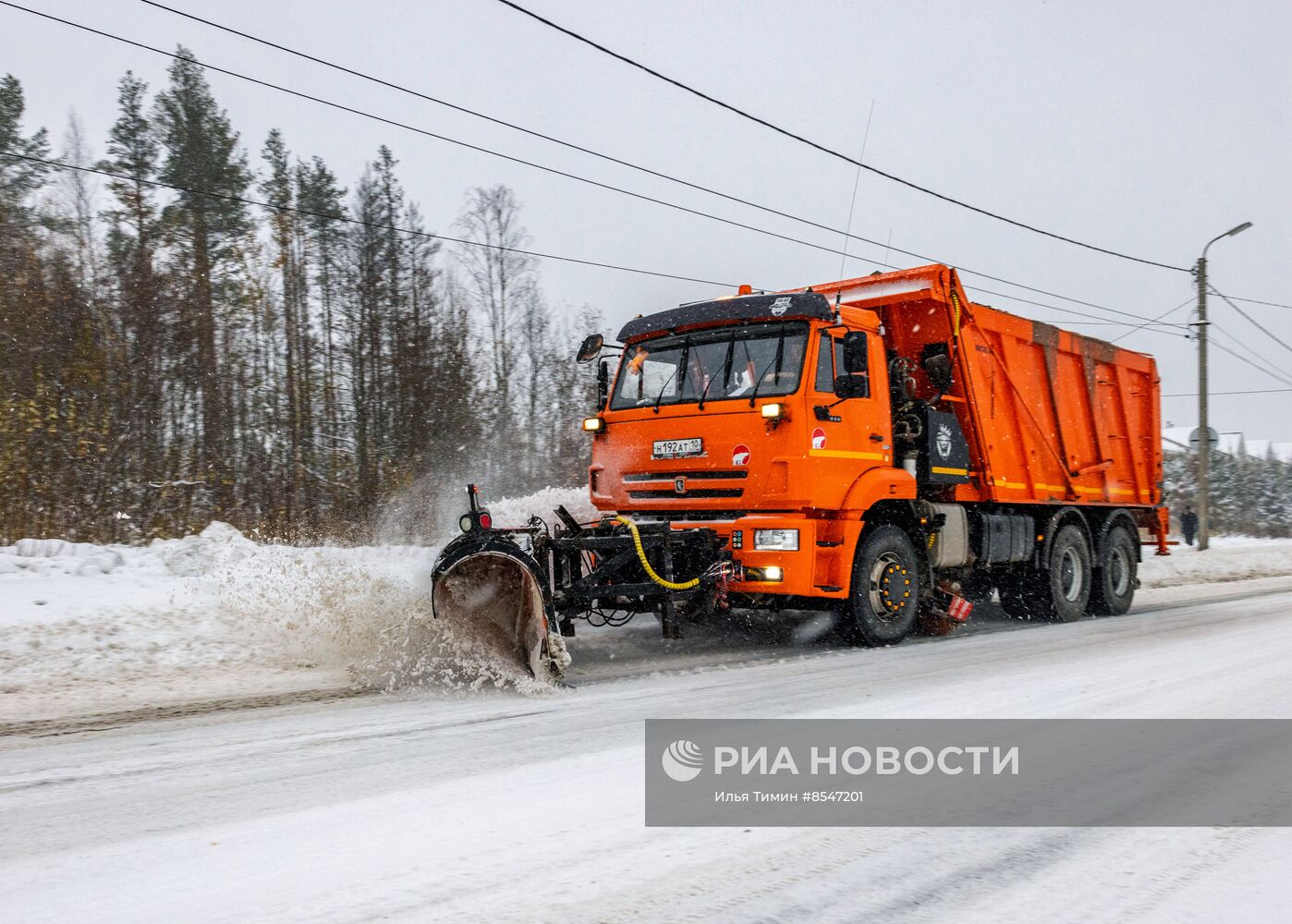 Снегопад в Карелии