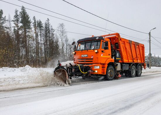 Снегопад в Карелии