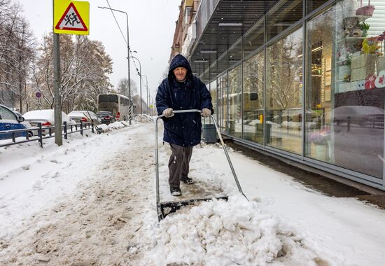 Снегопад в Карелии