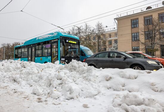 Снегопад в Карелии