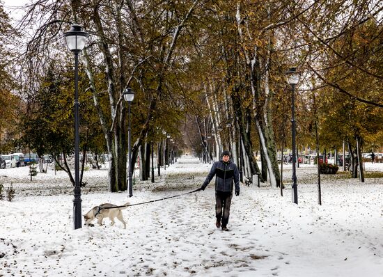 Снегопад в Карелии