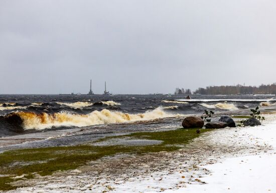 Снегопад в Карелии