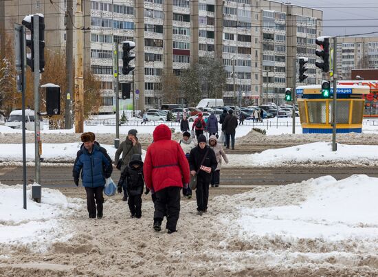 Снегопад в Карелии