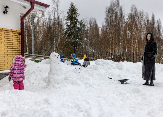 Снегопад в Карелии