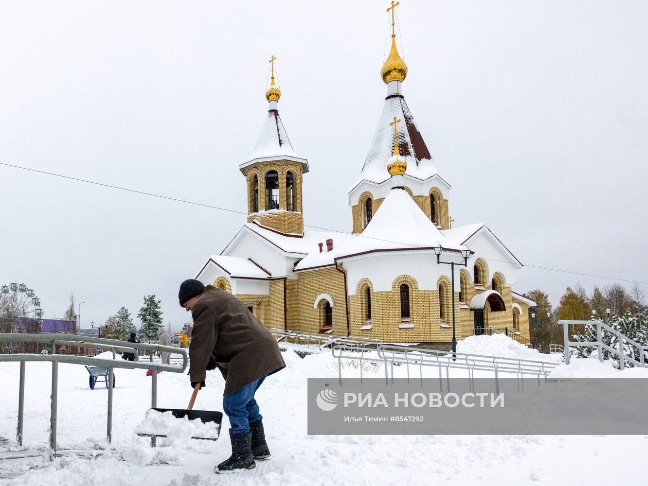 Снегопад в Карелии