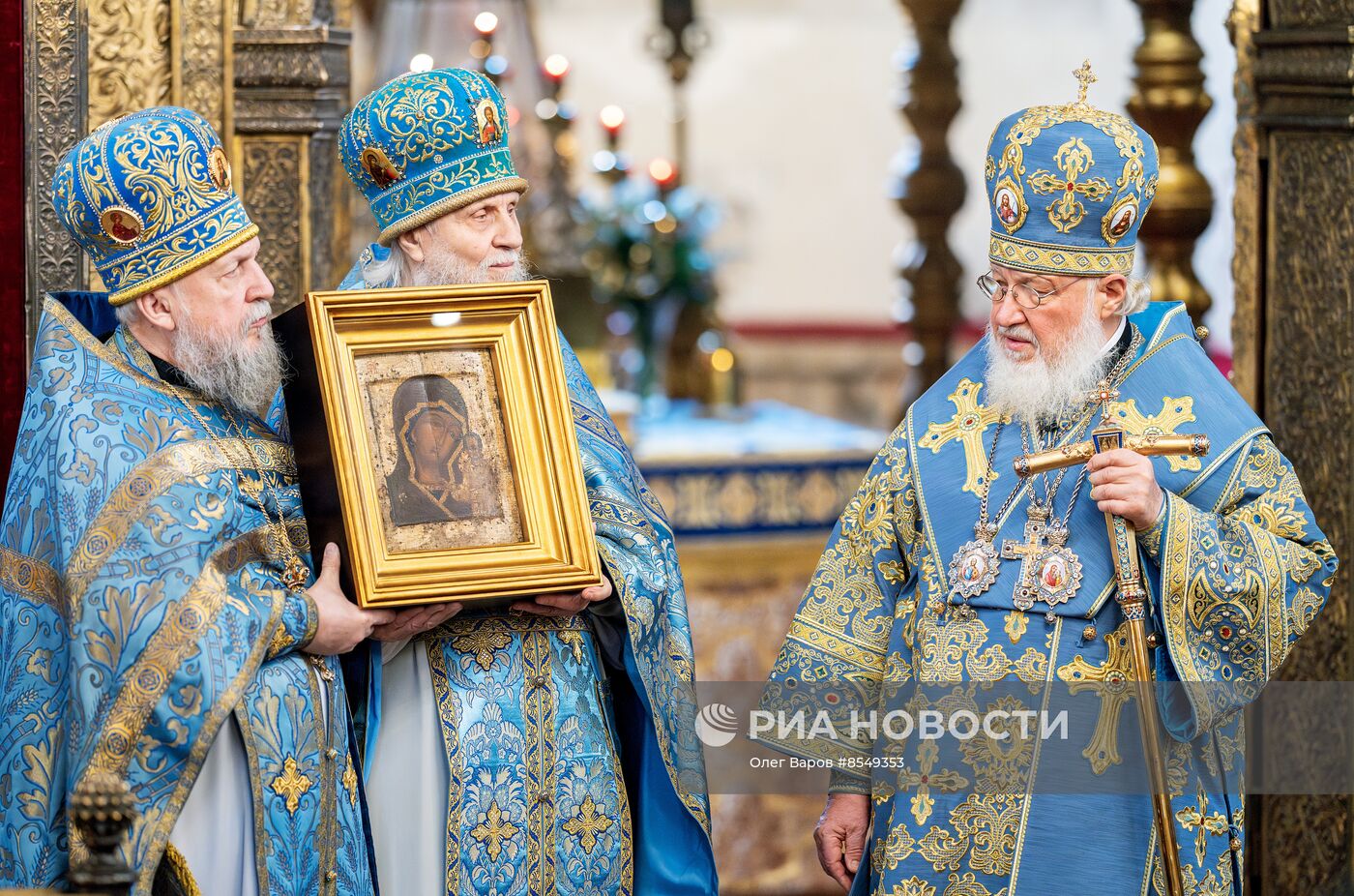 Патриарх Кирилл представил ранее утерянный образ иконы Казанской Божией Матери