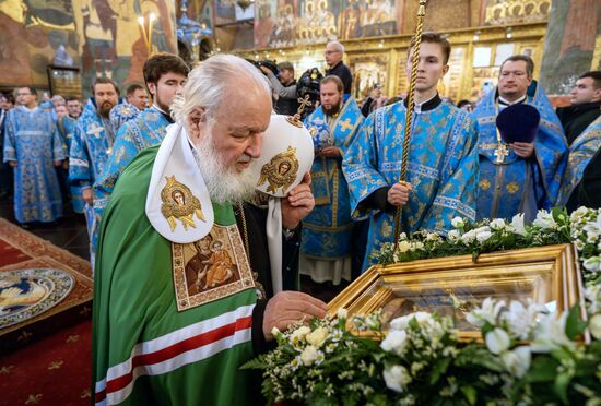 Патриарх Кирилл представил ранее утерянный образ иконы Казанской Божией Матери