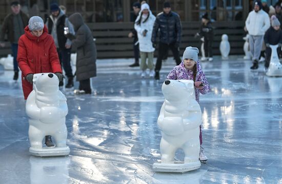 Каток открылся на острове Новая Голландия в Санкт-Петербурге