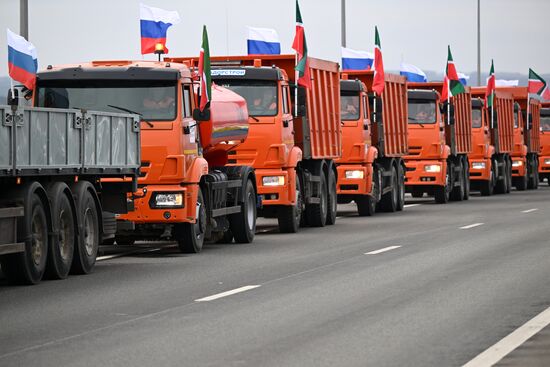 Председатель правительства РФ М. Мишустин принял участие в церемонии открытия участков автодорог Татарстане, Дагестане, Свердловской и Мурманской областях