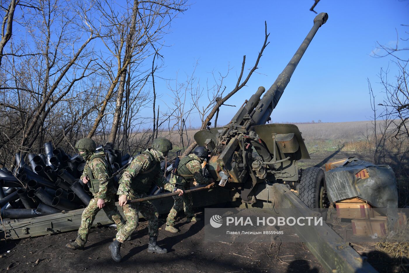 Боевая работа артиллеристов на Запорожском направлении 