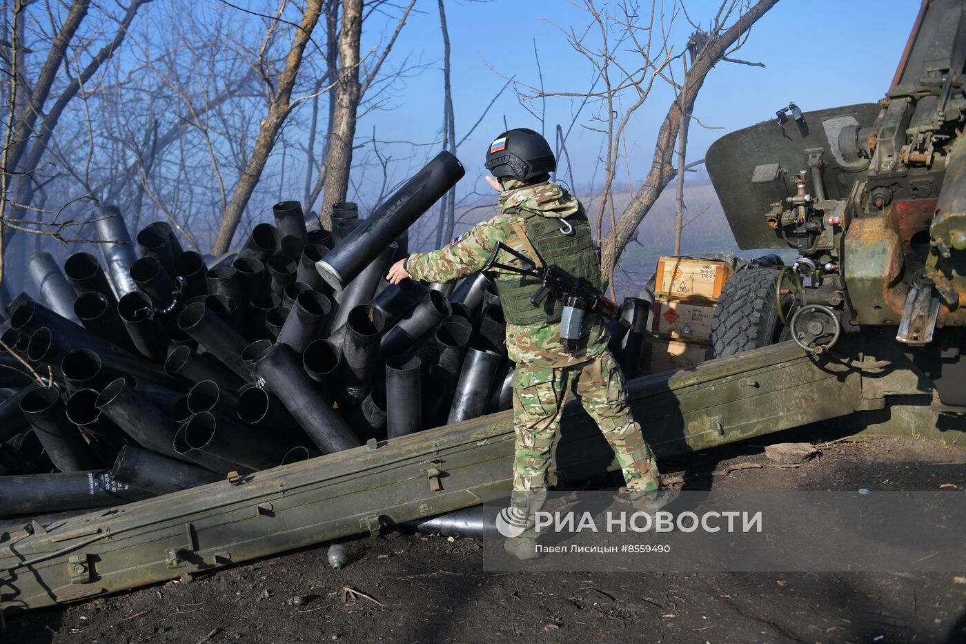 Боевая работа артиллеристов на Запорожском направлении 