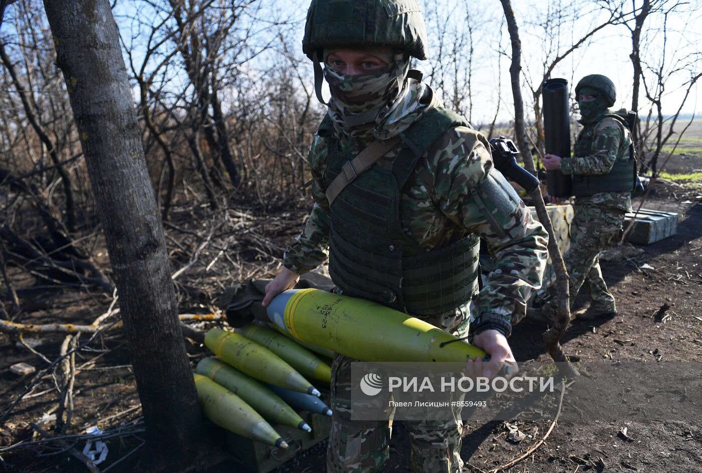 Боевая работа артиллеристов на Запорожском направлении 