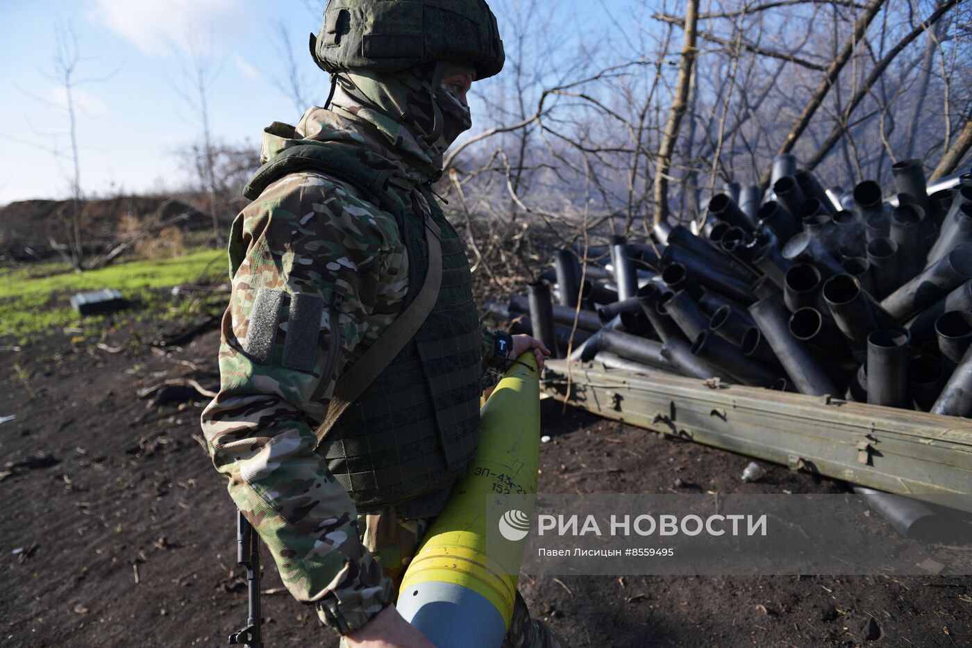 Боевая работа артиллеристов на Запорожском направлении 