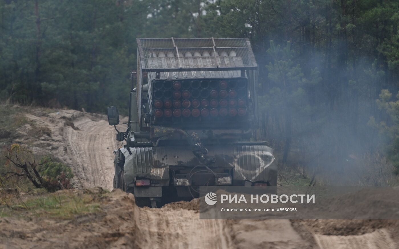 Боевая работа расчетов РСЗО БМ-21 "Град" гвардейского мотострелкового полка ЦВО на Краснолиманском направлении СВО