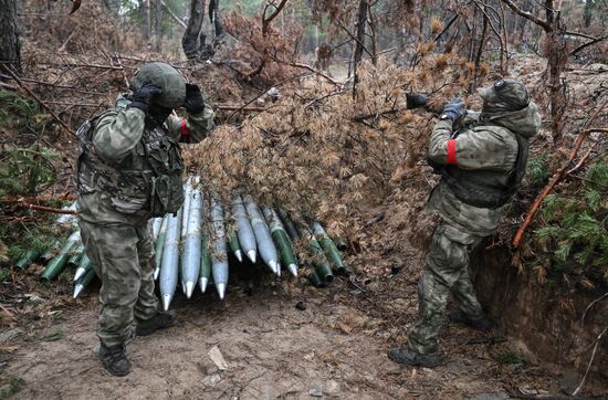 Боевая работа расчетов РСЗО БМ-21 "Град" гвардейского мотострелкового полка ЦВО на Краснолиманском направлении СВО