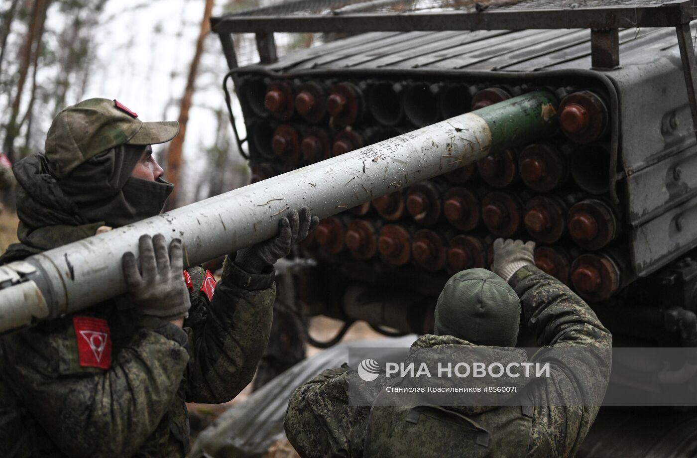 Боевая работа расчетов РСЗО БМ-21 "Град" гвардейского мотострелкового полка ЦВО на Краснолиманском направлении СВО