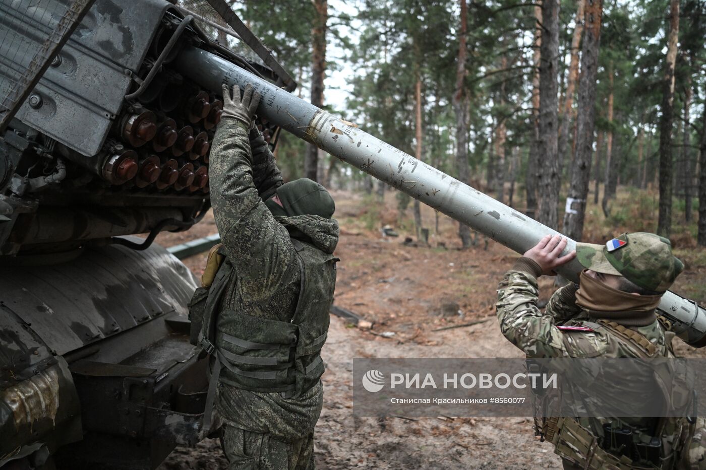 Боевая работа расчетов РСЗО БМ-21 "Град" гвардейского мотострелкового полка ЦВО на Краснолиманском направлении СВО