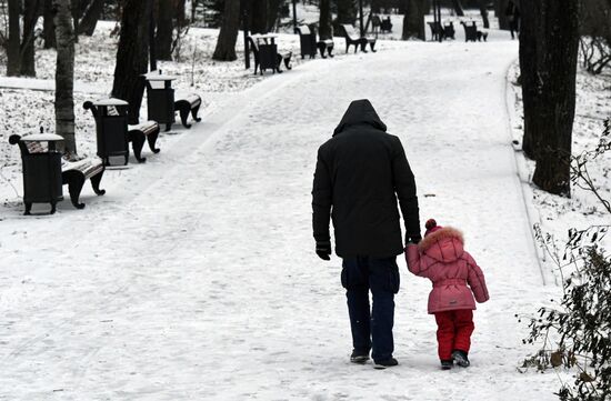 Первый снег во Владивостоке