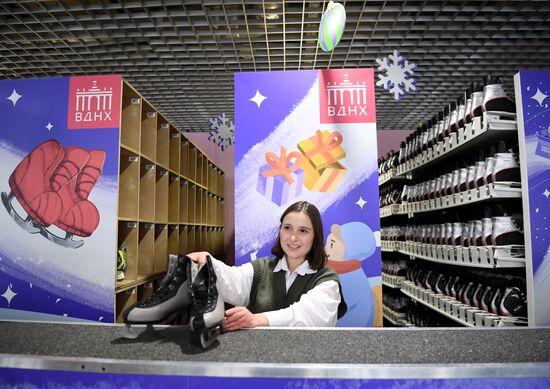 Монтаж катка на ВДНХ