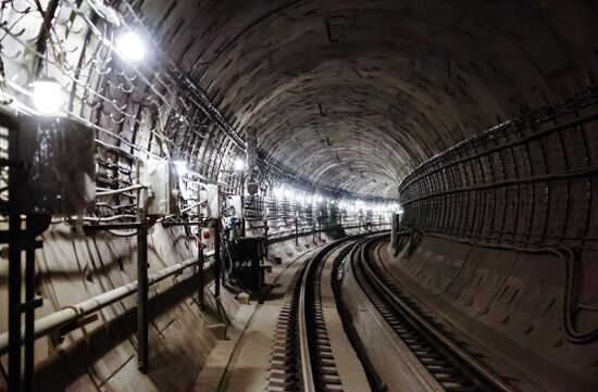 Мэр Москвы С. Собянин осмотрел ход строительства станции метро "Тютчевская"