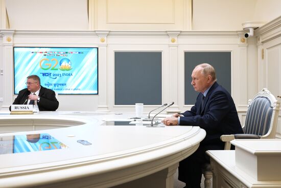 Президент РФ В. Путин принял участие во внеочередном саммите "Группы двадцати"