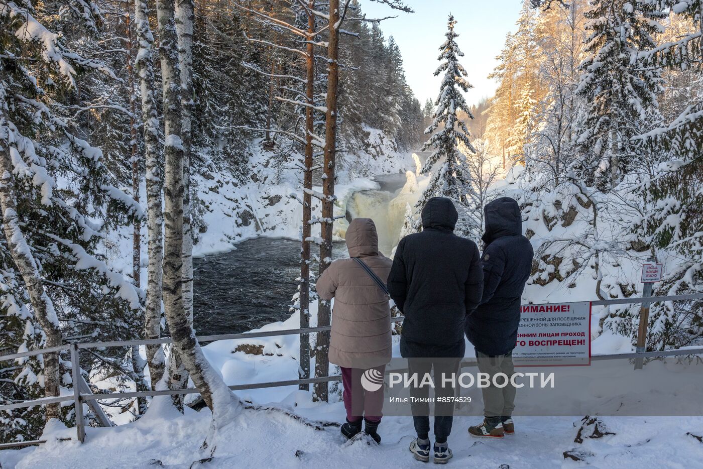 Зима в карельском природном заповеднике "Кивач"