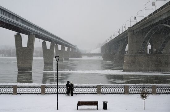 Снегопад в Новосибирске