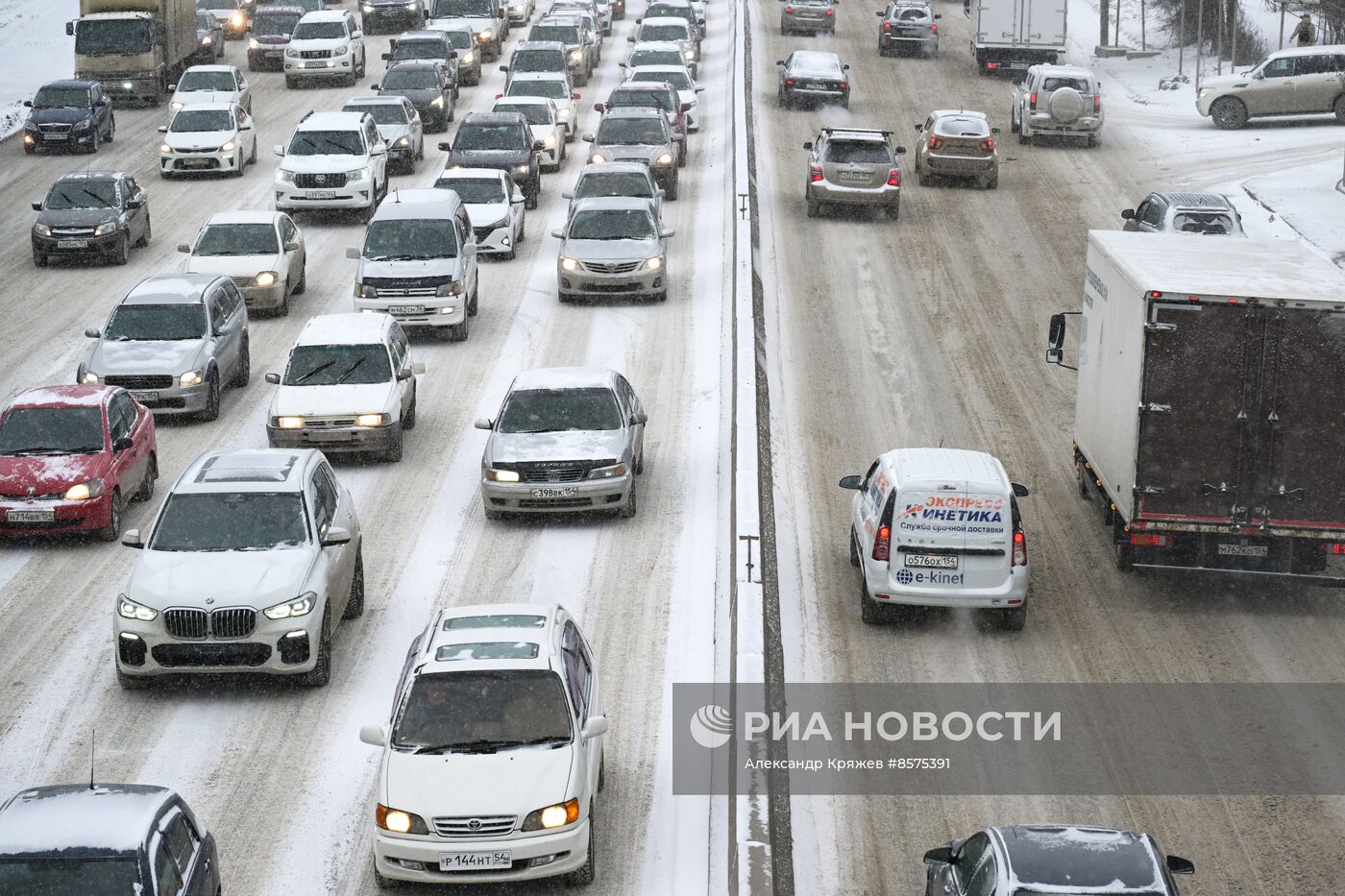 Снегопад в Новосибирске