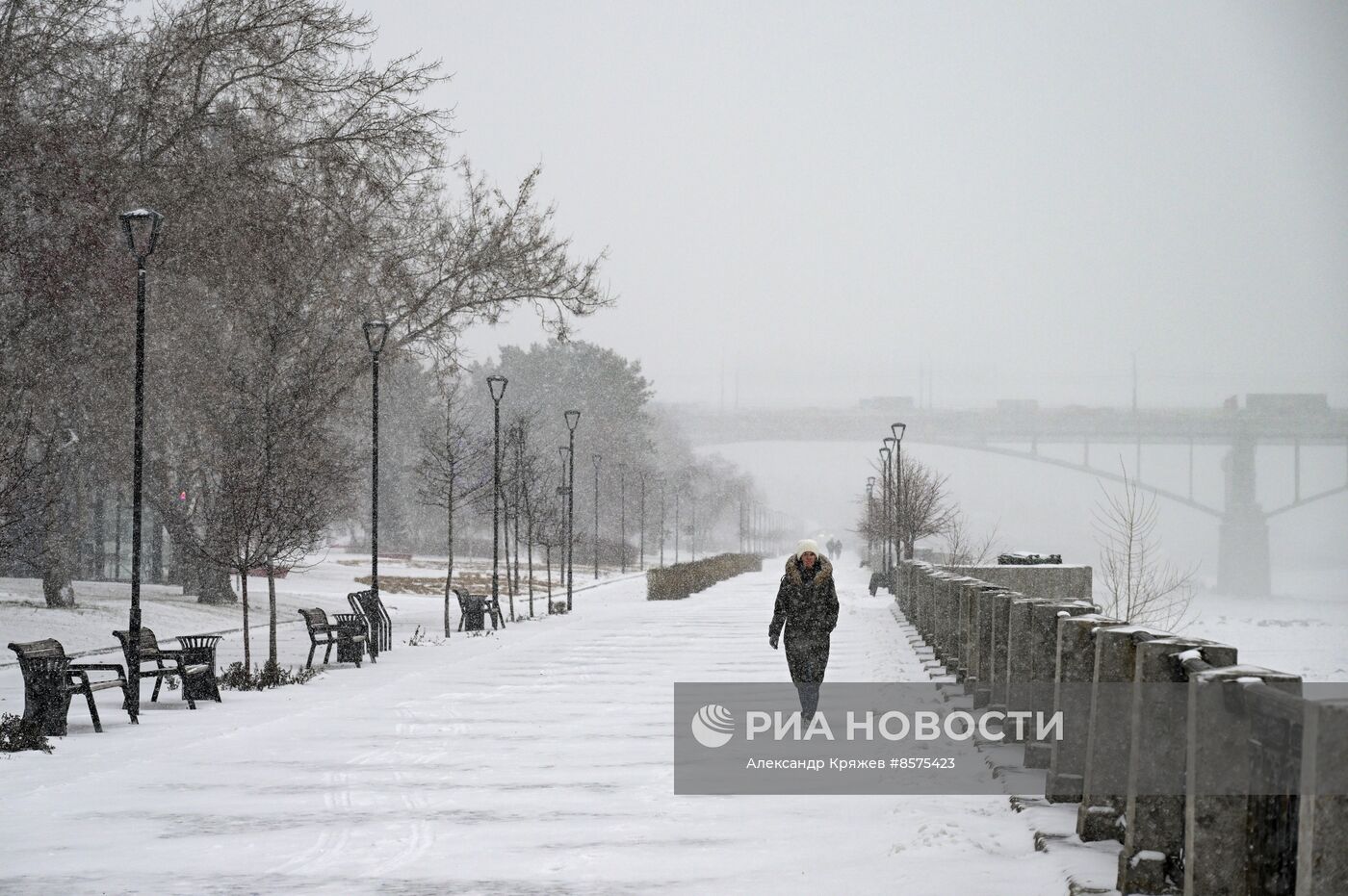 Снегопад в Новосибирске