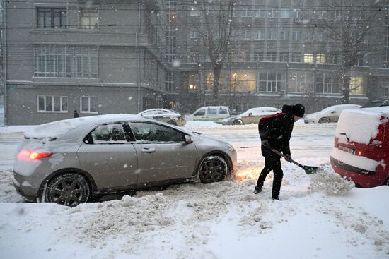 Снегопад в Новосибирске