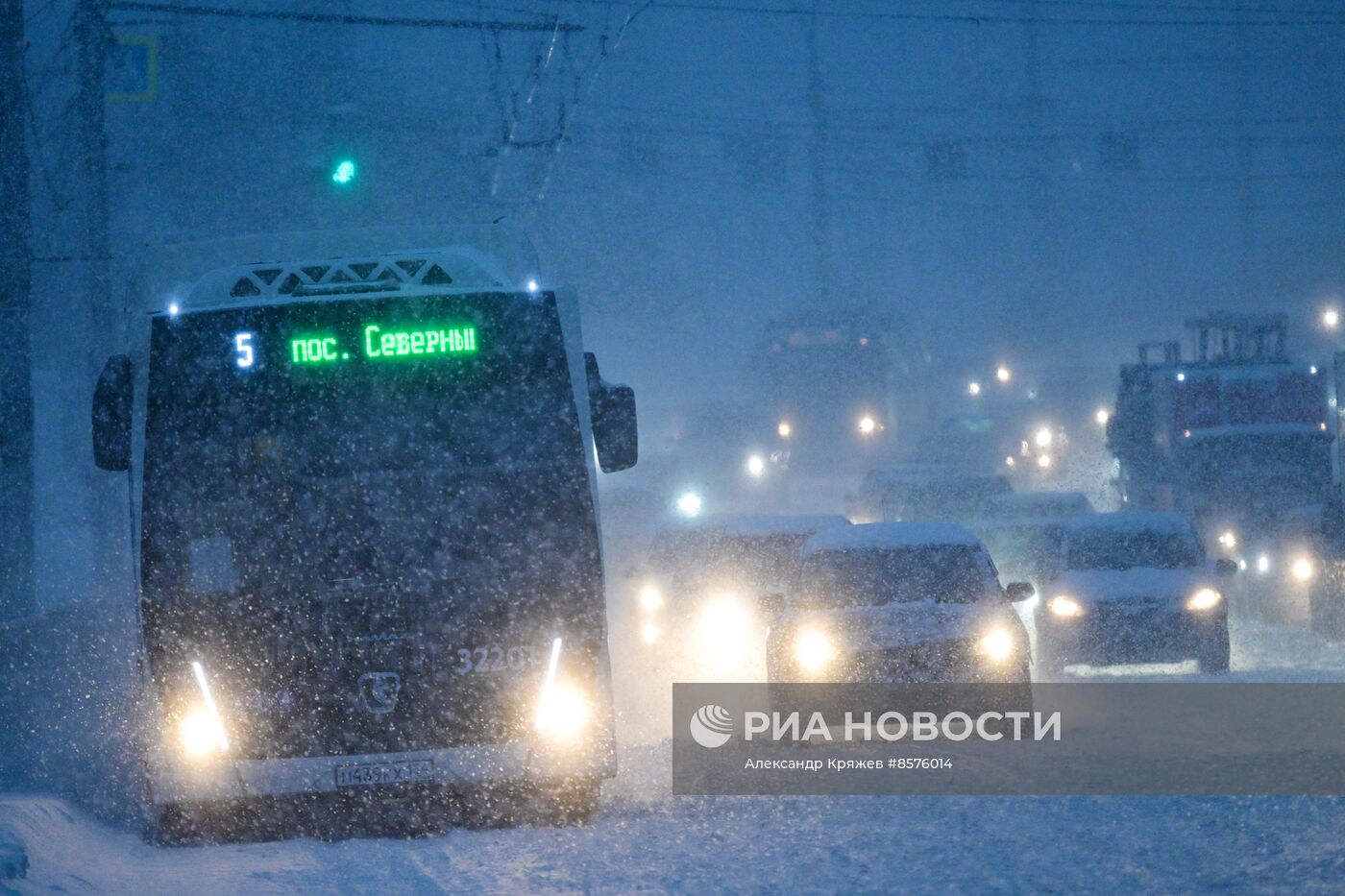 Снегопад в Новосибирске