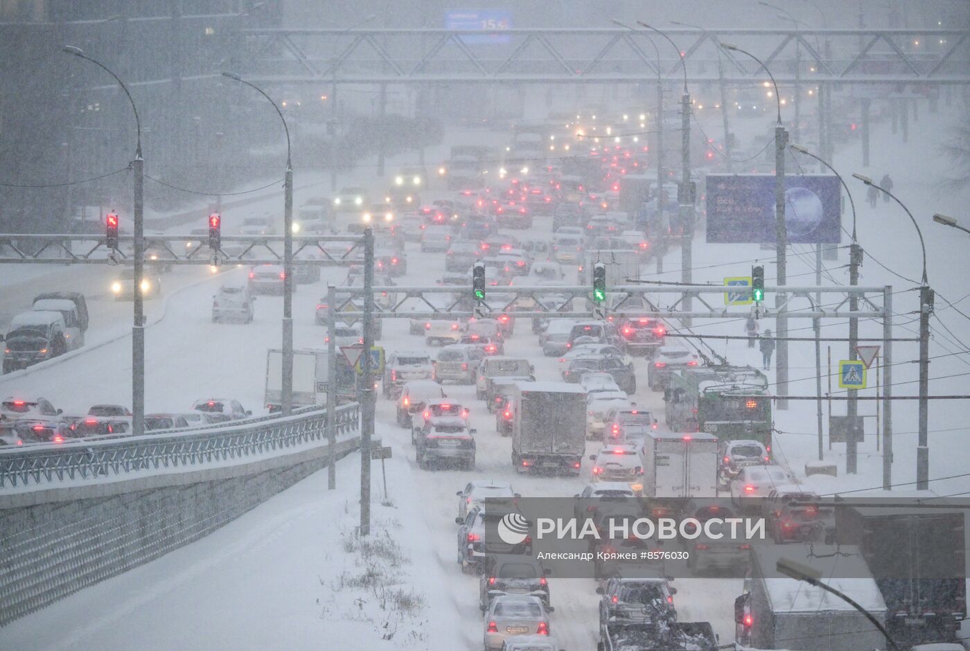 Снегопад в Новосибирске