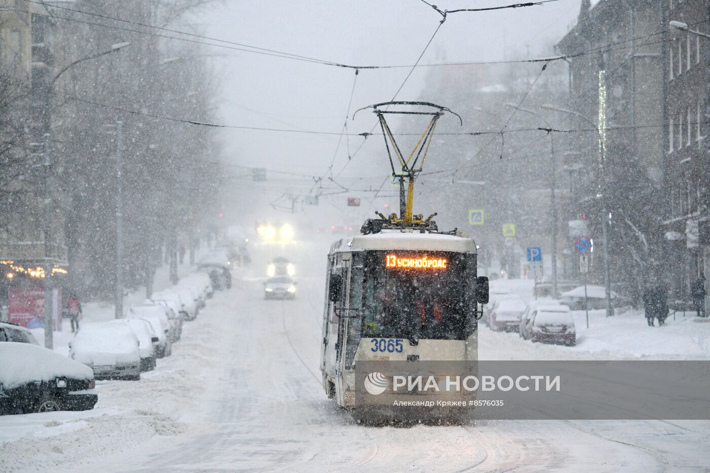 Снегопад в Новосибирске