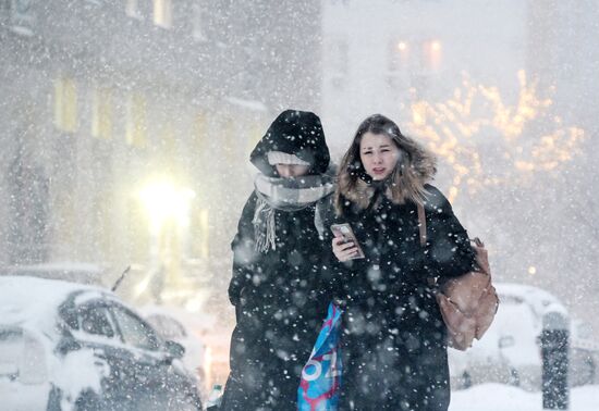 Снегопад в Новосибирске