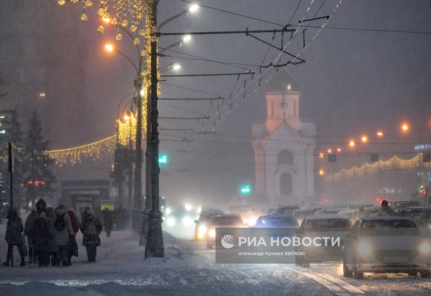 Снегопад в Новосибирске