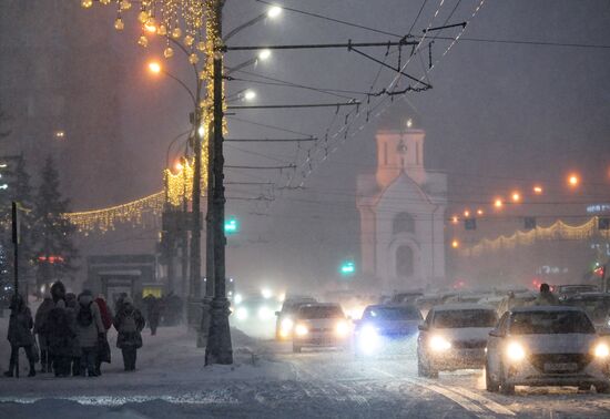 Снегопад в Новосибирске