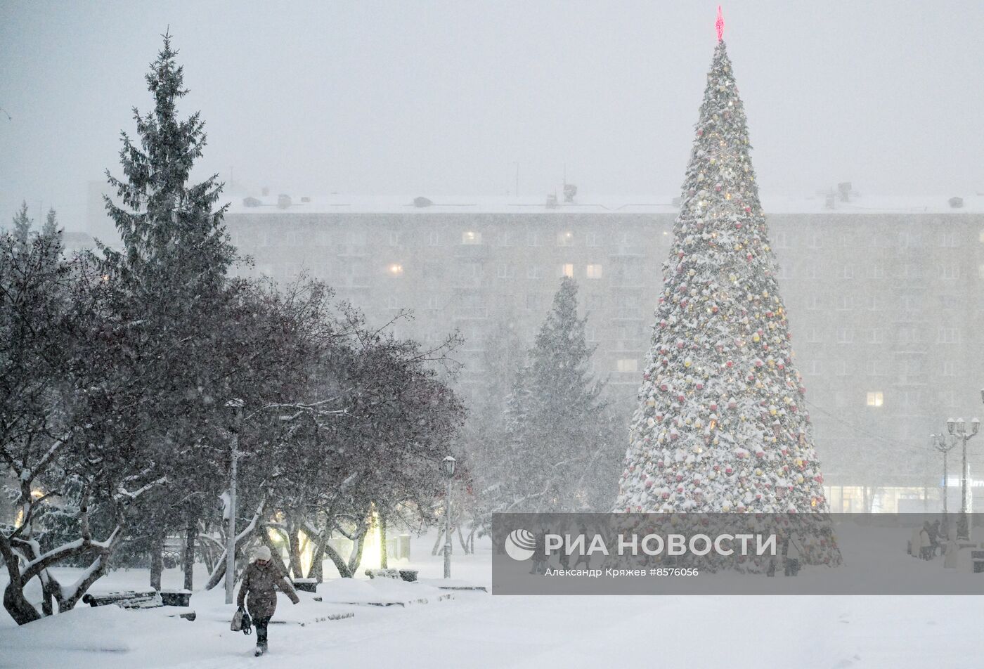 Снегопад в Новосибирске