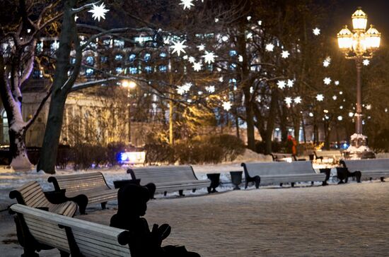 Украшенный к Новому году Санкт-Петербург