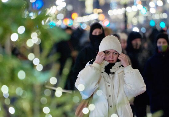 Украшенный к Новому году Санкт-Петербург