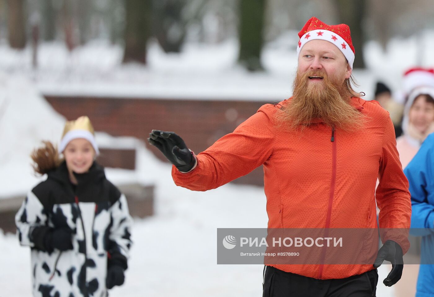 Забег Дедов Морозов в Калининграде