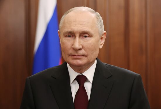 Видеообращение президента РФ В. Путина к участникам заседания Совета глав правительств СНГ