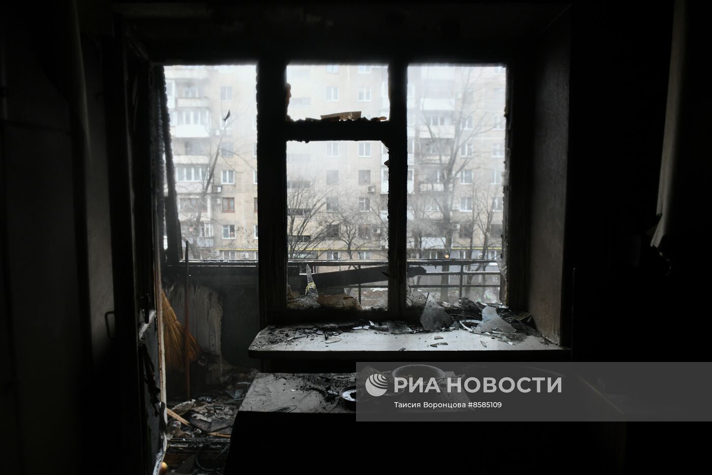 Жилой дом в Киевском районе Донецка подвергся обстрелу со стороны ВСУ