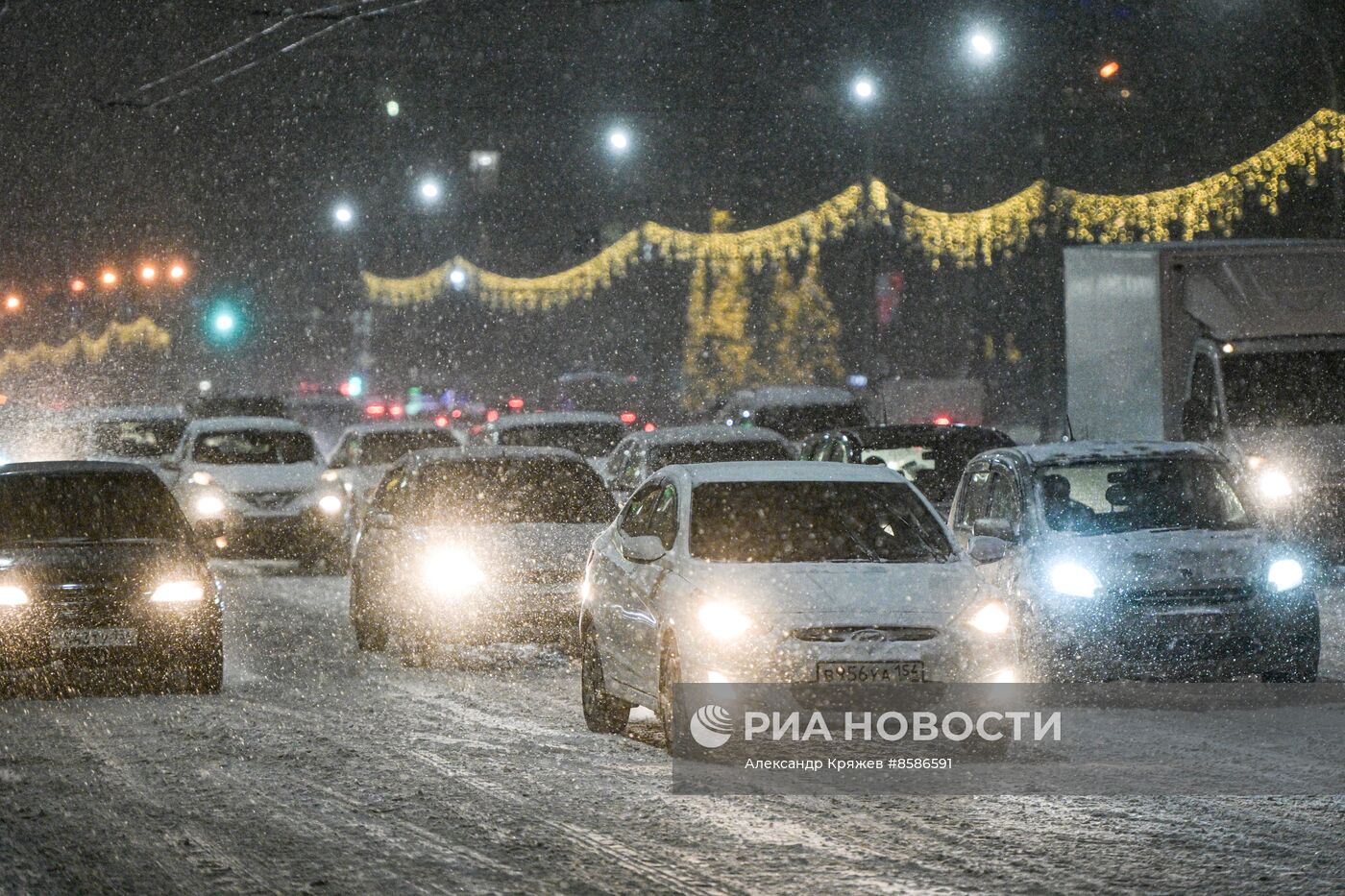 Снегопад в Новосибирске