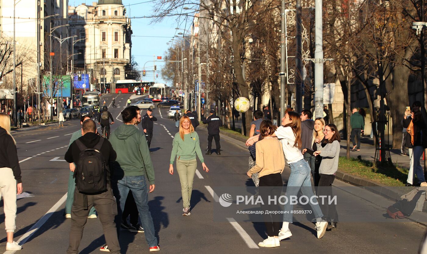 Протесты в Белграде против результатов выборов в Сербии