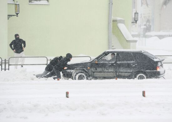 Снежный шторм в Челябинске