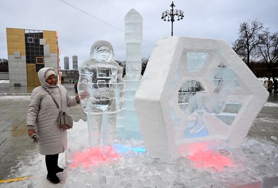 Выставка "Россия".  Открытие экспозиции ледяных скульптур