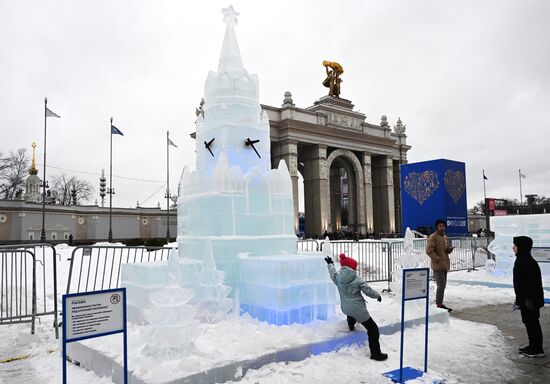 Выставка "Россия".  Открытие экспозиции ледяных скульптур