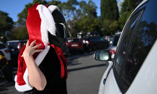 Мотопробег Дедов Морозов в Сочи