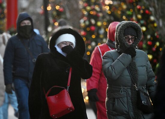 Холодная погода в Москве