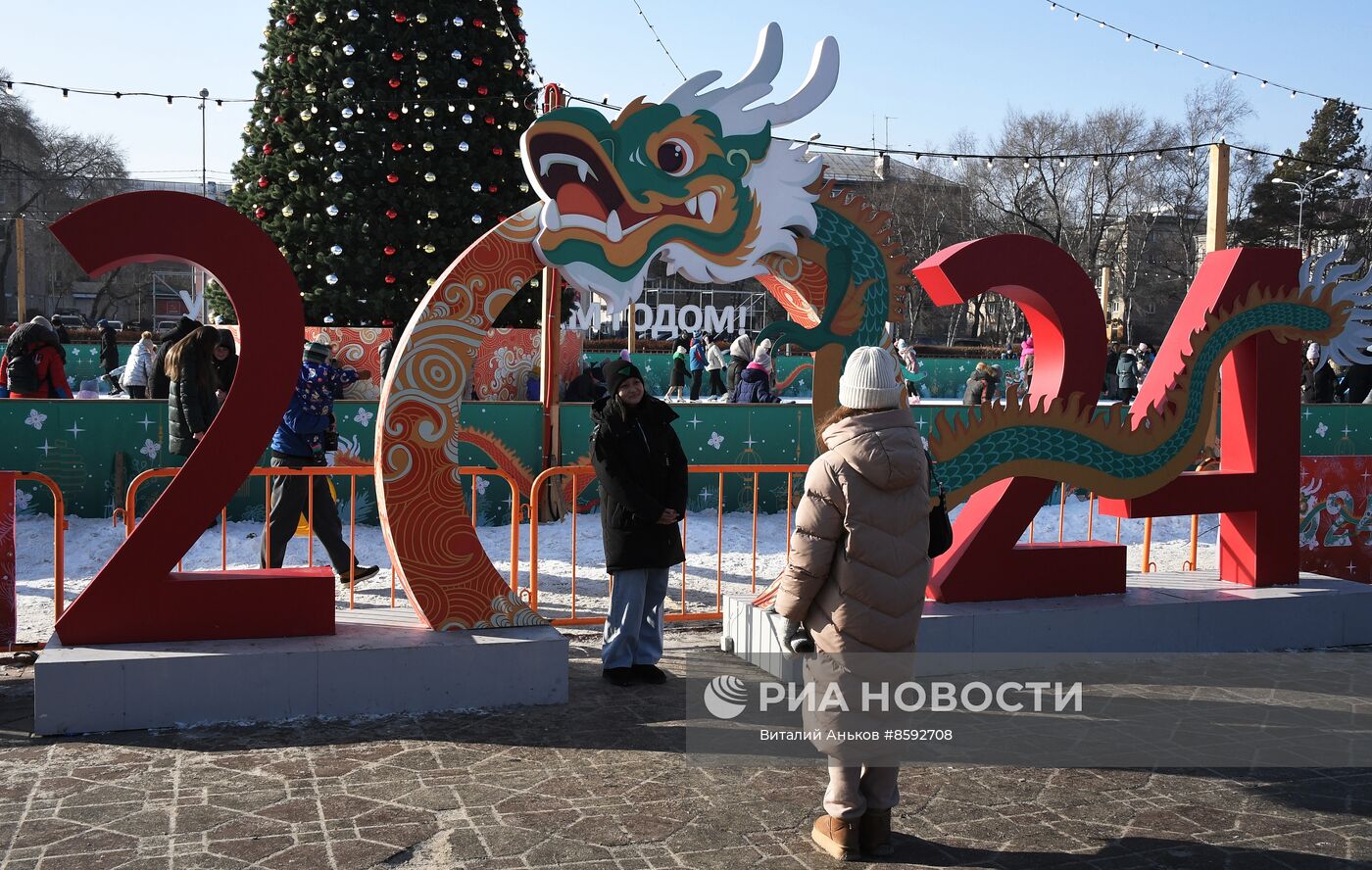 Новогодние гуляния в Уссурийске